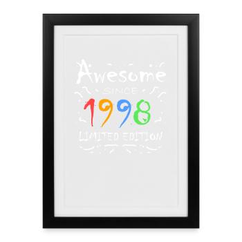 1998 - Born 1998 - Fantastic since 1998 - Framed poster (27 × 37 cm) - black - Front