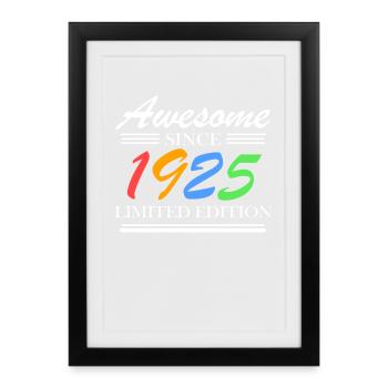 1925 - Né en 1925 - Fantastique depuis 1925 - Affiche encadrée (27 × 37 cm) - noir - Devant