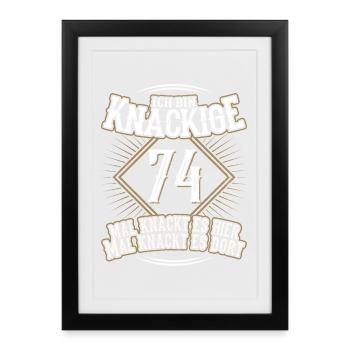 74. Geburtstag Lustig Geschenk - Gerahmtes Poster (27 × 37 cm) - Schwarz - Vorne
