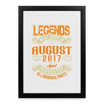 Légende d’anniversaire d’août 2017 - Affiche encadrée (27 × 37 cm) - noir - Devant