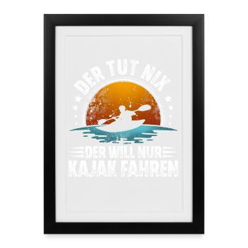 Kajak Kajakfahren paddeln Kajaker Kajakerin - Gerahmtes Poster (27 × 37 cm) - Schwarz - Vorne