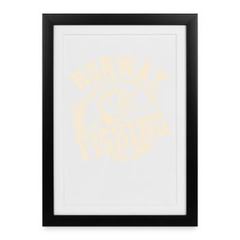 Norvège Pêche à la ligne Pêche - Affiche encadrée (27 × 37 cm) - noir - Devant