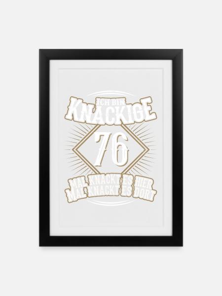 76. Geburtstag Lustig Geschenk - Gerahmtes Poster (27 × 37 cm) - Schwarz