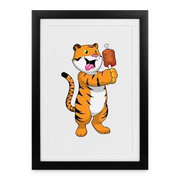 Viande de tigre - Affiche encadrée (27 × 37 cm) - noir - Devant