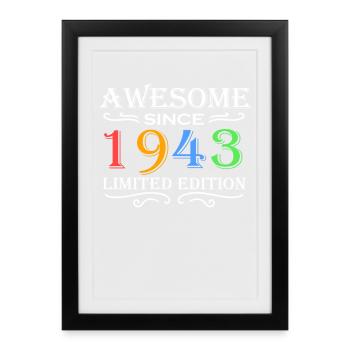1943 - Born 1943 - Fantastic since 1943 - Framed poster (27 × 37 cm) - black - Front