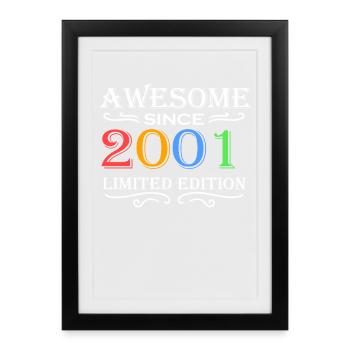 2001 - Born 2001 - Fantastic since 2001 - Framed poster (27 × 37 cm) - black - Front
