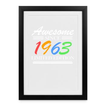 1963 - Né en 1963 - Fantastique depuis 1963 - Affiche encadrée (27 × 37 cm) - noir - Devant