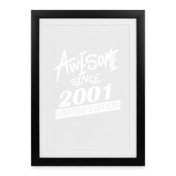 2001 - Born 2001 - Fantastic since 2001 - Framed poster (27 × 37 cm) - black - Front