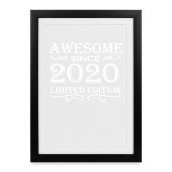 2020 Baby - Vintage 2020 - Fantastique depuis 2020 - Affiche encadrée (27 × 37 cm) - noir - Devant