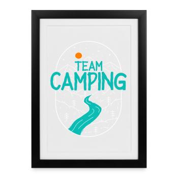 Équipe Camping Camper Campen - Affiche encadrée (27 × 37 cm) - noir - Devant