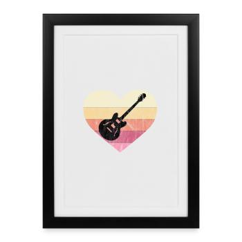 Guitariste aime jouer de la guitare blues - Affiche encadrée (27 × 37 cm) - noir - Devant