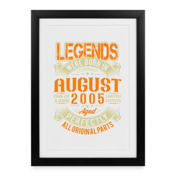 Légende d’anniversaire d’août 2005 - Affiche encadrée (27 × 37 cm) - noir - Devant