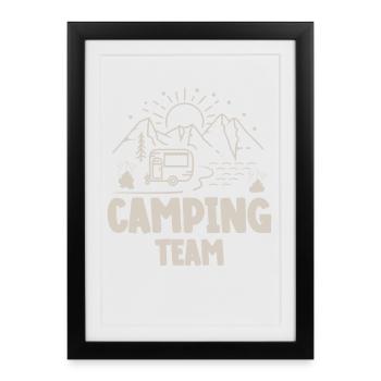 Équipe de camping Camper Campen - Affiche encadrée (27 × 37 cm) - noir - Devant