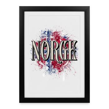 Norway - Framed poster (27 × 37 cm) - black - Front