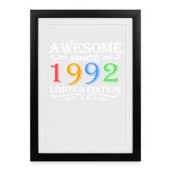 1992 - Born 1992 - Fantastic since 1992 - Framed poster (27 × 37 cm) - black - Front