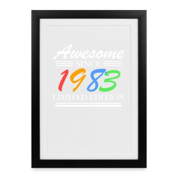 1983 - Né en 1983 - Fantastique depuis 1983 - Affiche encadrée (27 × 37 cm) - noir - Devant