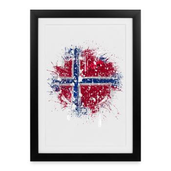 Norway - Framed poster (27 × 37 cm) - black - Front