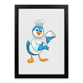 Cuisine d’oiseaux Cuisine de cloches Cuisine - Affiche encadrée (27 × 37 cm) - noir - Devant