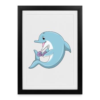 Perle de dauphin - Affiche encadrée (27 × 37 cm) - noir - Devant