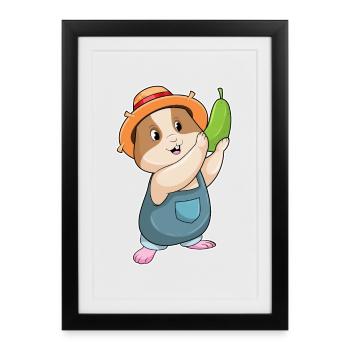 Hamster Farmer Zucchini Farm - Framed poster (27 × 37 cm) - black - Front