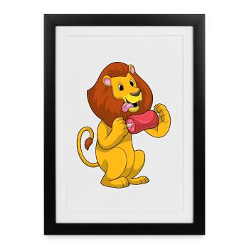 Viande de lion - Affiche encadrée (27 × 37 cm) - noir - Devant