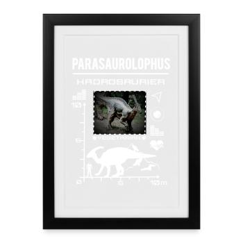 Parasaurolophus Dinosaur Type Data - Framed poster (27 × 37 cm) - black - Front