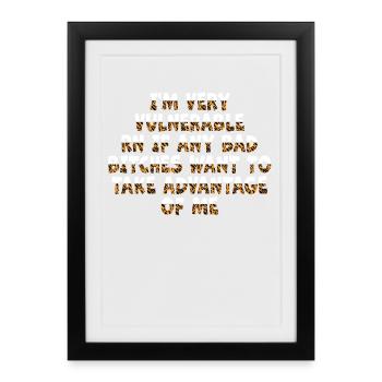 Je suis très vulnérable IA - Affiche encadrée (27 × 37 cm) - noir - Devant