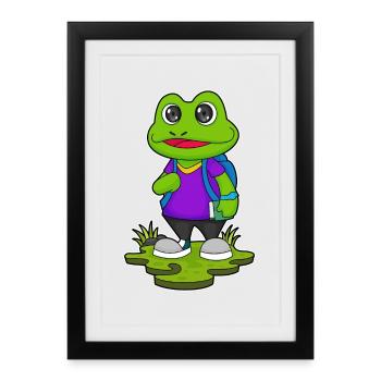 Randonnée à dos pour randonneurs de grenouilles - Affiche encadrée (27 × 37 cm) - noir - Devant