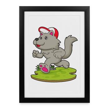 Jogging canin sport de jogging - Affiche encadrée (27 × 37 cm) - noir - Devant