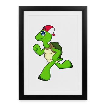Turtle Jogger Jogging Sport - Framed poster (27 × 37 cm) - black - Front