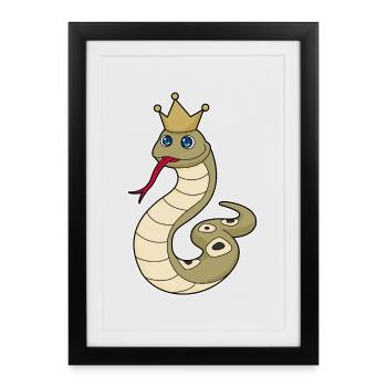 Couronne de serpent - Affiche encadrée (27 × 37 cm) - noir - Devant