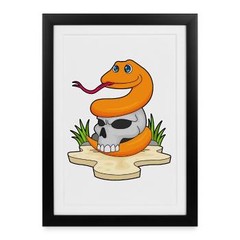 Snake Skull - Framed poster (27 × 37 cm) - black - Front