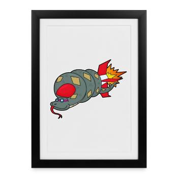 Snake Rocket - Framed poster (27 × 37 cm) - black - Front