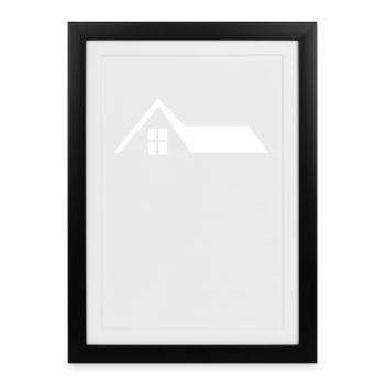 Toit de la maison - Affiche encadrée (27 × 37 cm) - noir - Devant