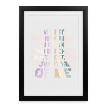 Je suis très vulnérable IA - Affiche encadrée (27 × 37 cm) - noir - Devant