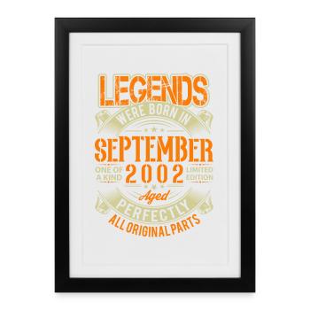 Légende d’anniversaire de septembre 2002 - Affiche encadrée (27 × 37 cm) - noir - Devant