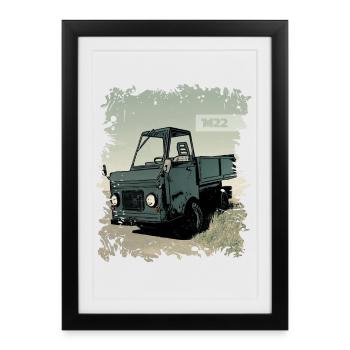 Camion MultiCar M22 DDR - Affiche encadrée (27 × 37 cm) - noir - Devant