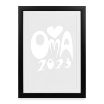 Oma 2023 - Werdende Oma 2023 Schwanger - Gerahmtes Poster (27 × 37 cm) - Schwarz - Vorne