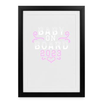 Baby 2023Daughter Pregnant 2023 Pregnancy - Framed poster (27 × 37 cm) - black - Front