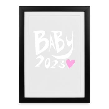 Baby 2023Daughter Pregnant 2023 Pregnancy - Framed poster (27 × 37 cm) - black - Front