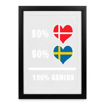 Denmark and Sweden Genial / Gift - Framed poster (27 × 37 cm) - black - Front