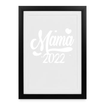 Maman 2022 Mère Grossesse Enceinte - Affiche encadrée (27 × 37 cm) - noir - Devant