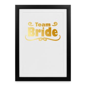 Team Bride en or - Affiche encadrée (27 × 37 cm) - noir - Devant