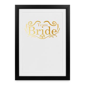 Team Bride dans la célébration de mariage d’or - Affiche encadrée (27 × 37 cm) - noir - Devant