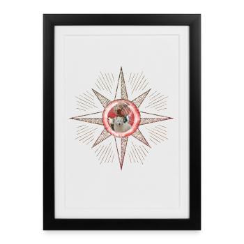 Stunning wolves and wonderful fairies. - Framed poster (27 × 37 cm) - black - Front