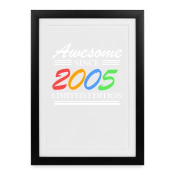 2005 - Jahrgang 2005 - Fantastisch seit 2005 - Gerahmtes Poster (27 × 37 cm) - Schwarz - Vorne