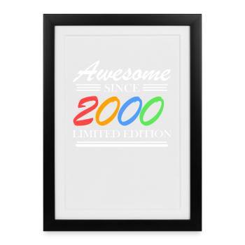 2000 - Jahrgang 2000 - Fantastisch seit 2000 - Gerahmtes Poster (27 × 37 cm) - Schwarz - Vorne