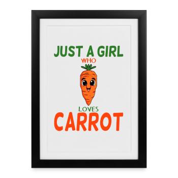 Vegan Carotte Carotte Carottes - Affiche encadrée (27 × 37 cm) - noir - Devant