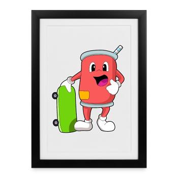 Can Skater Skateboard - Framed poster (27 × 37 cm) - black - Front