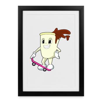 Coffee Skater Skateboard - Framed poster (27 × 37 cm) - black - Front